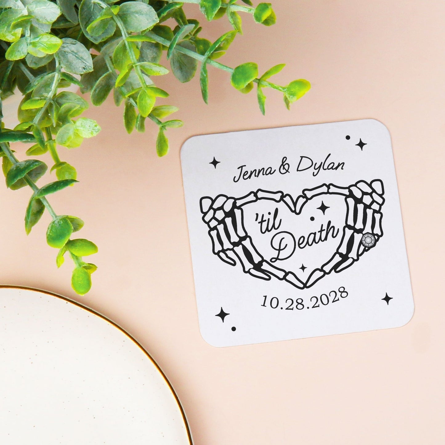 Custom Text Coasters - Til Death Wedding