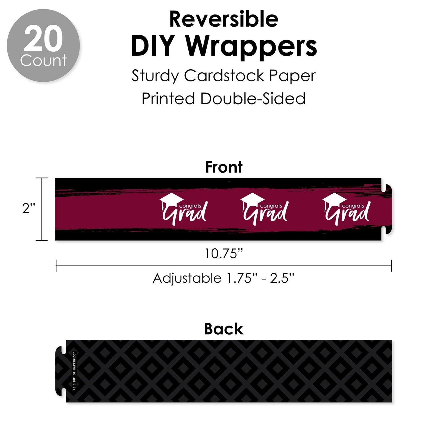 Maroon Grad - Best is Yet to Come - Burgundy Graduation Party Favors and Cupcake Kit - Fabulous Favor Party Pack - 100 Pieces