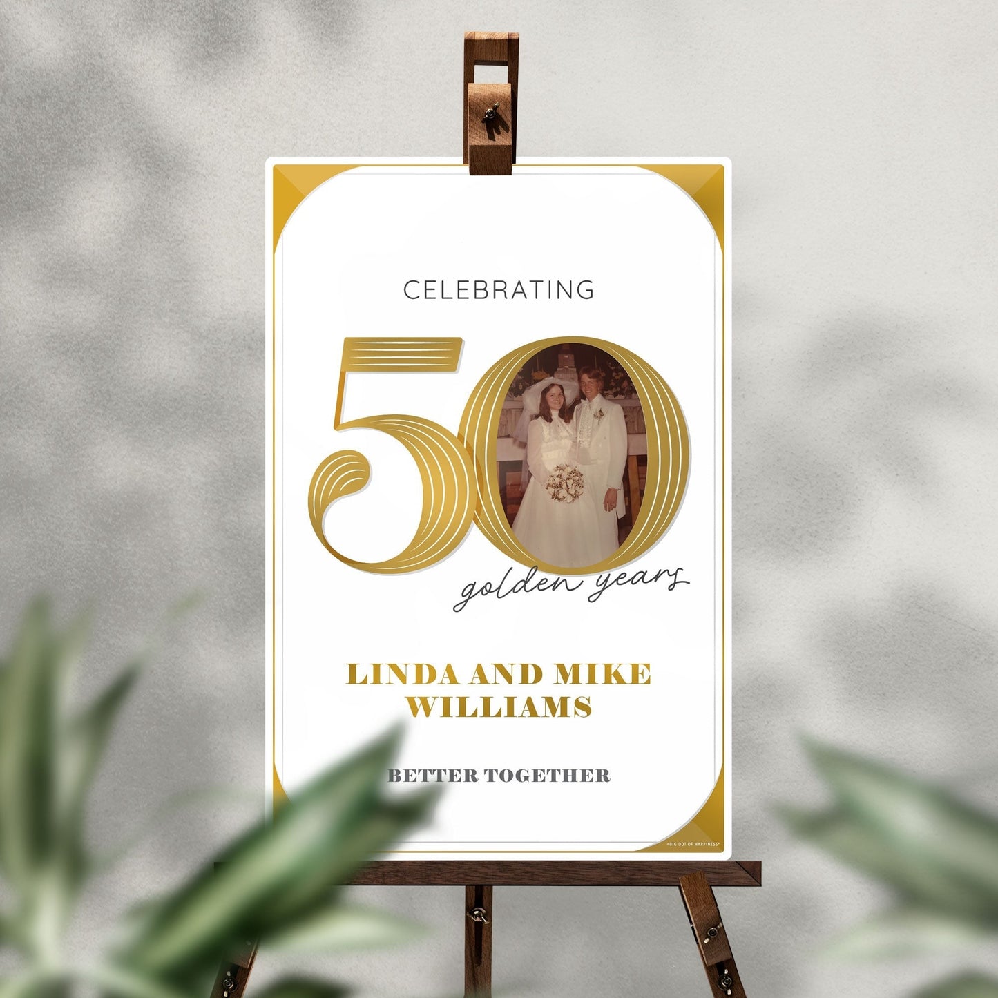 Personalized Photo 50th Wedding Anniversary Welcome Sign (Select Your Size)
