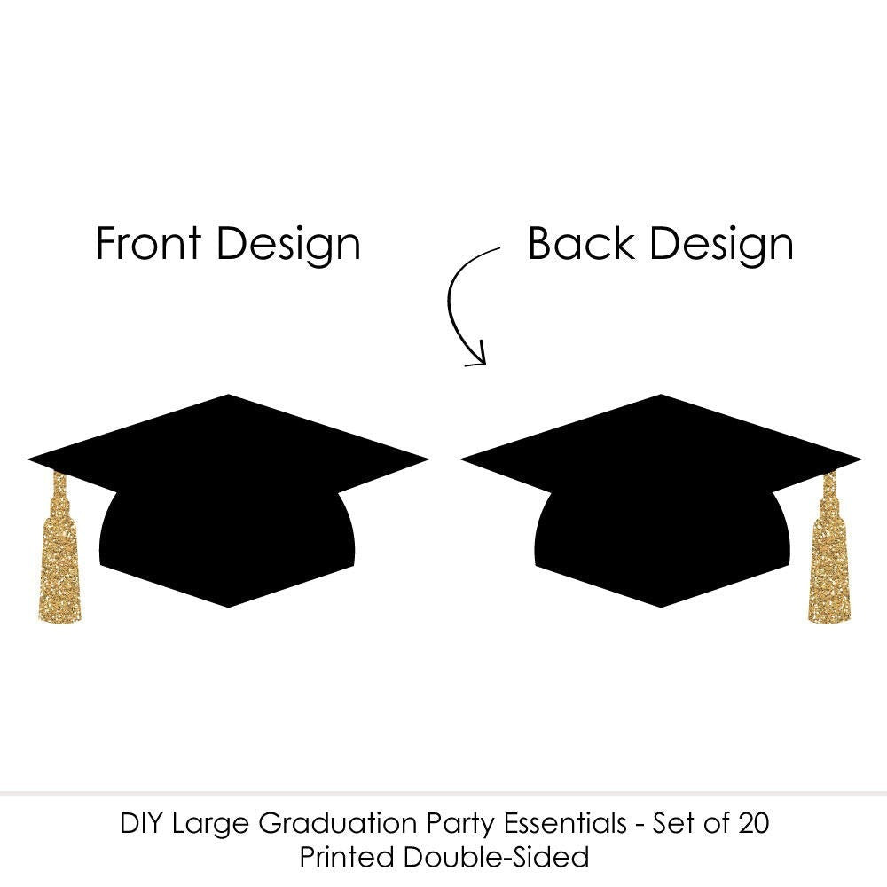 Grad Cap Large Essentials - 20 Ct