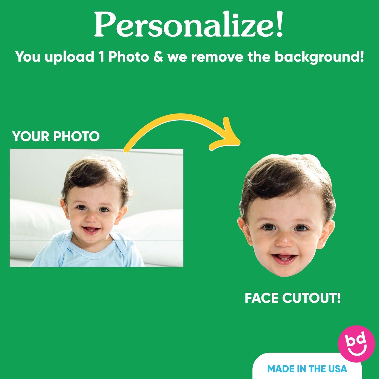 Custom Face First Trip Around the Sun Cake Topper - 3 Pc