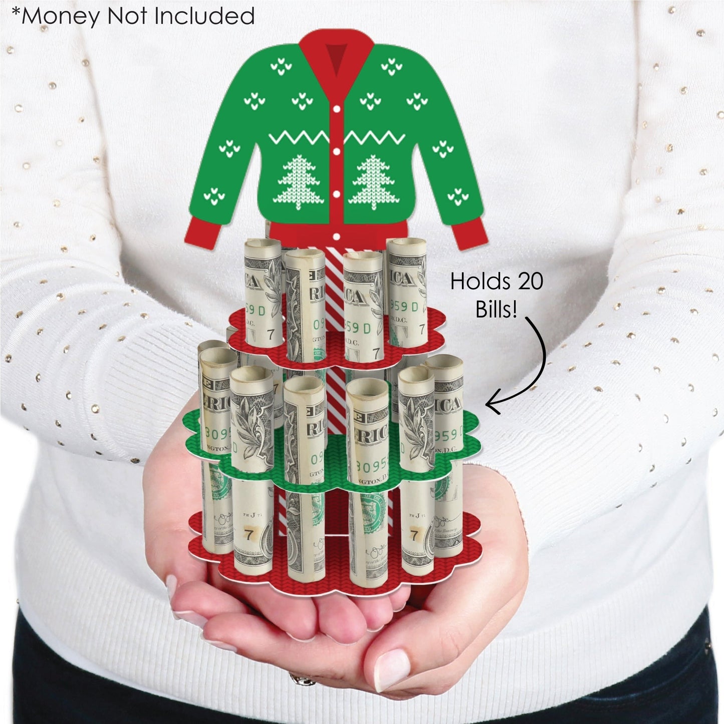 Ugly Sweater - DIY Holiday and Christmas Party Money Holder Gift - Cash Cake