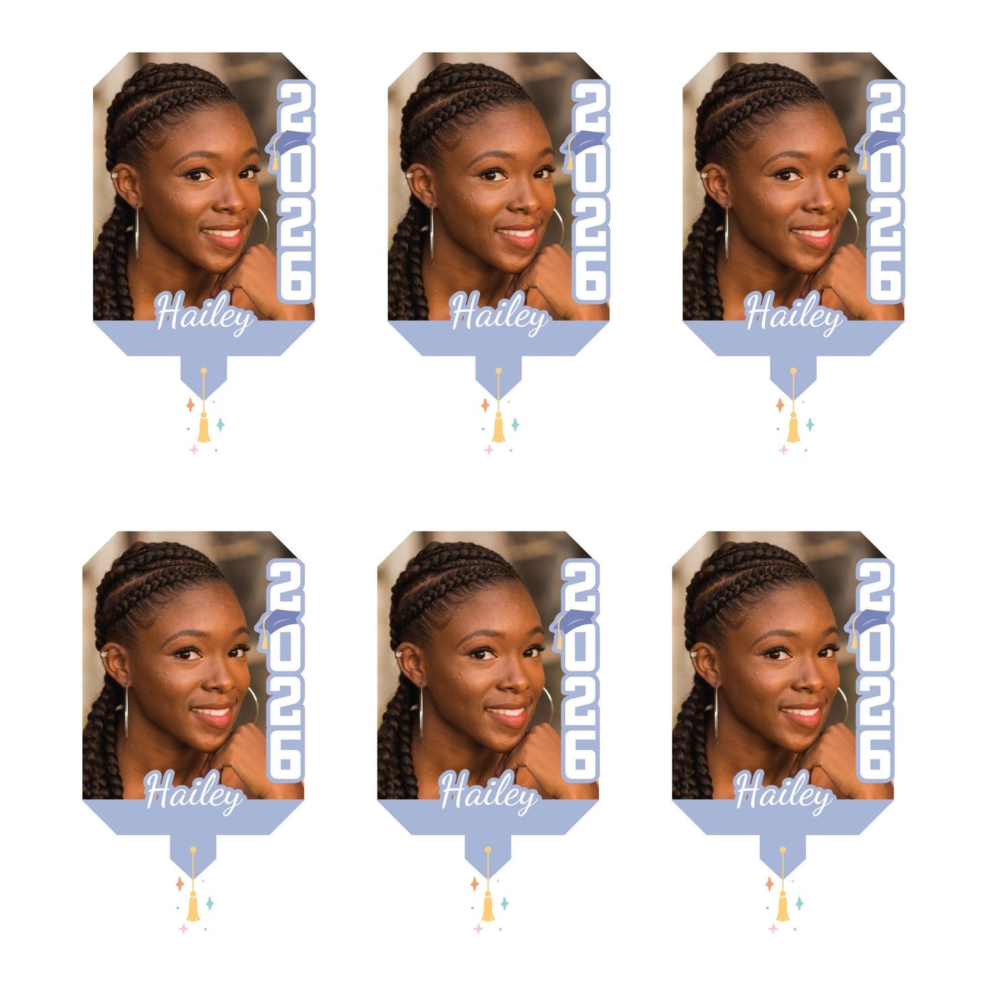 Custom Pastel Grad Photo Paddle 1, 3, 6, or 12 Ct