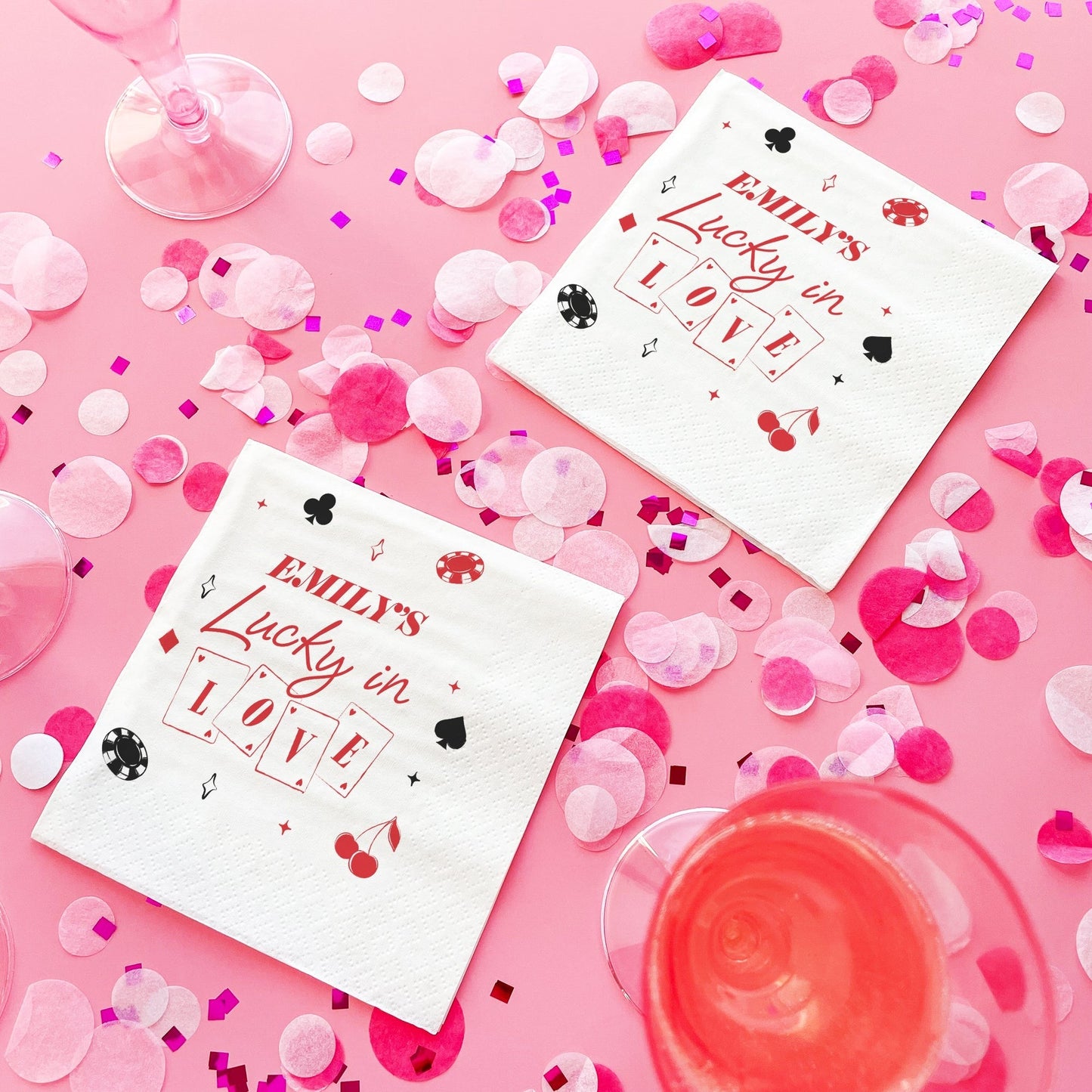 Custom Text - Lucky In Love Napkins