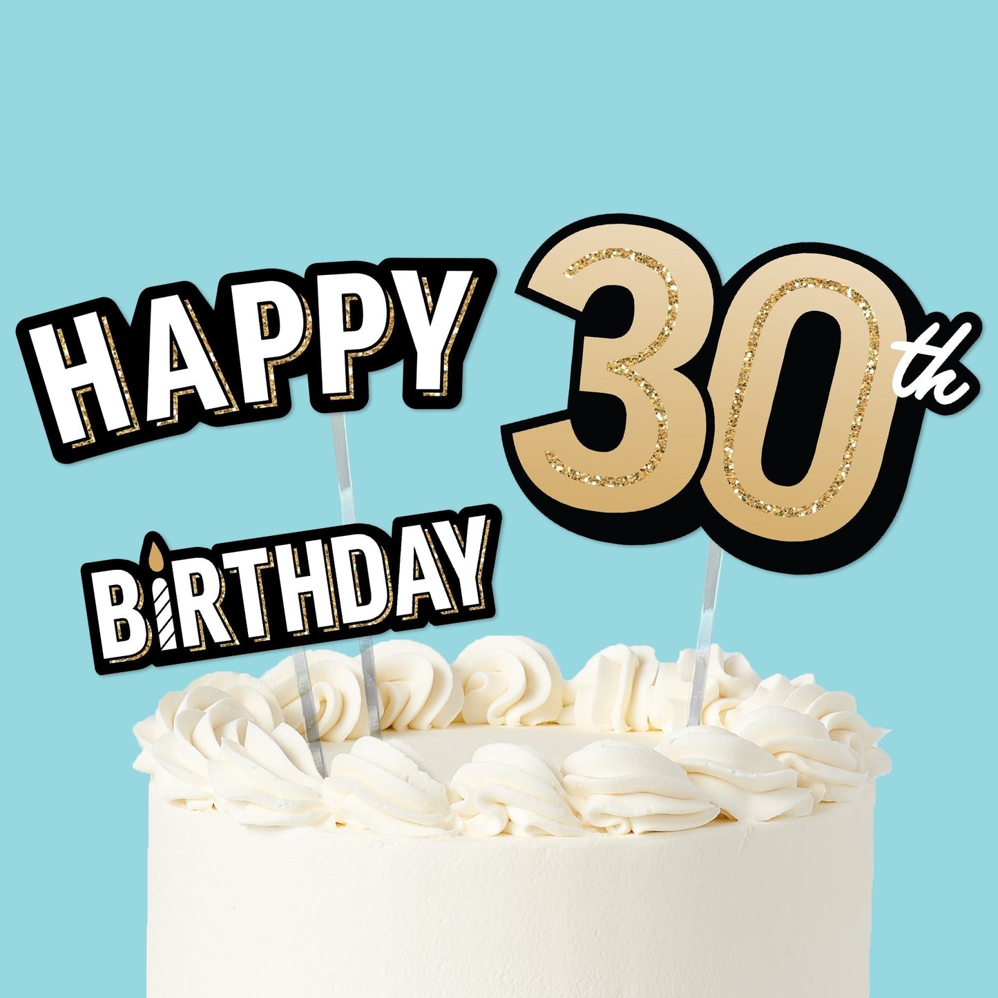 30th Birthday Cake Topper - 3 Pc
