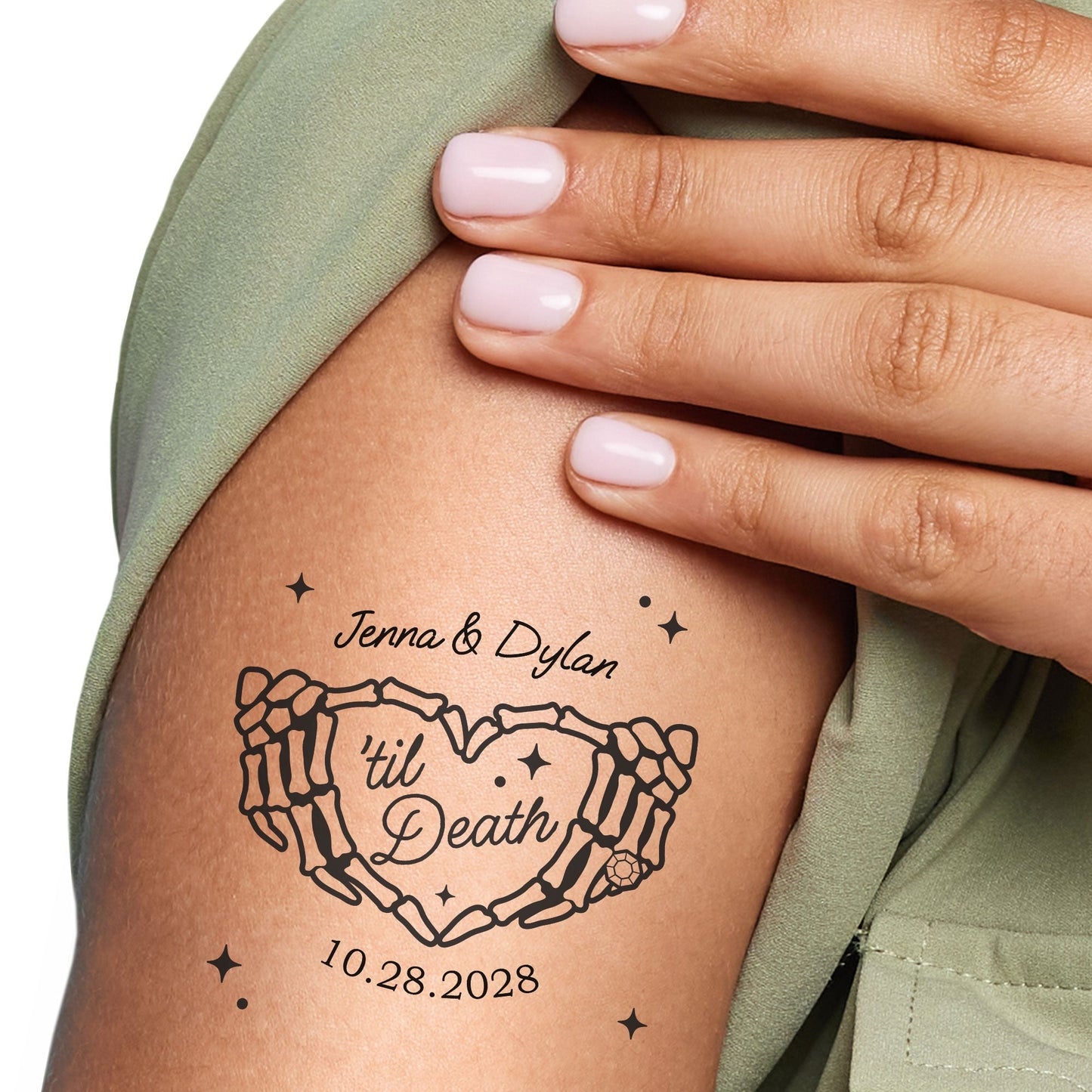 Custom Text Tattoo - Til Death Wedding - 12 Ct