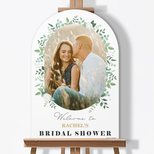 Custom Photo Boho Botanical Bridal Shower Welcome Sign