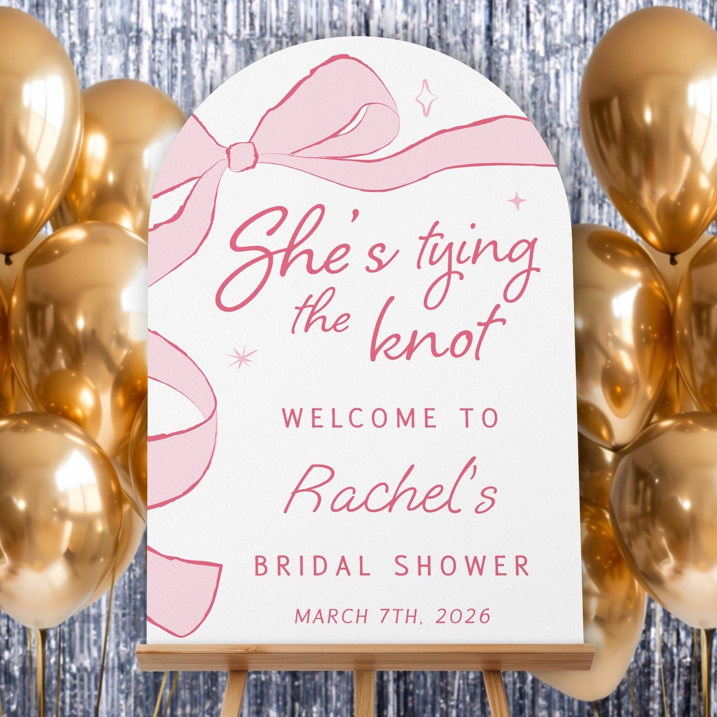 Custom Text Tying The Knot Welcome Sign