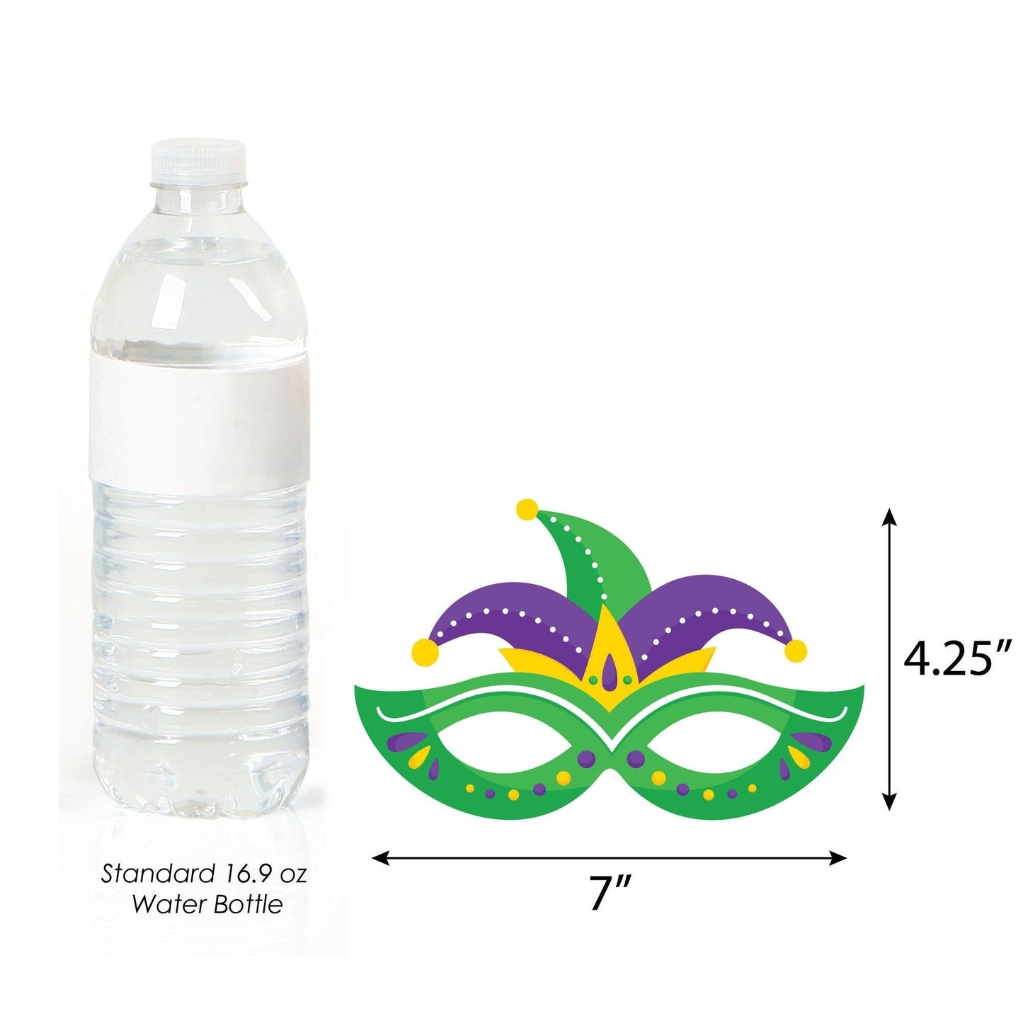 Colorful Mardi Gras Mask Glasses - Paper Card Stock Masquerade Party Photo Booth Props Kit - 10 Count