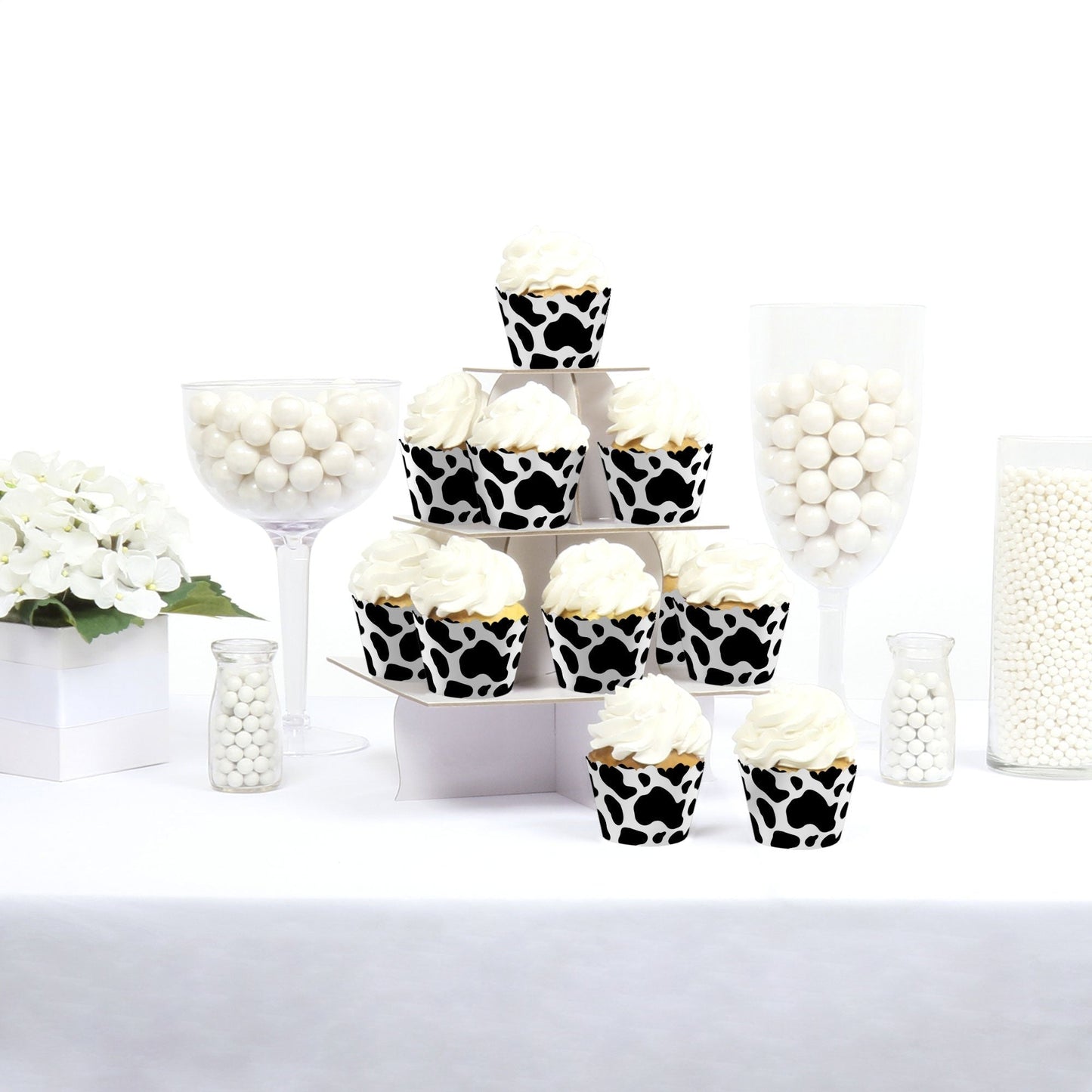 Cow Print - Farm Animal Party Decorations - Party Cupcake Wrappers - Set of 12