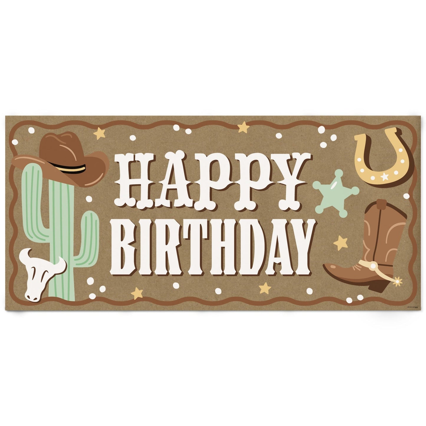 Western Hoedown Birthday Kraft Banner