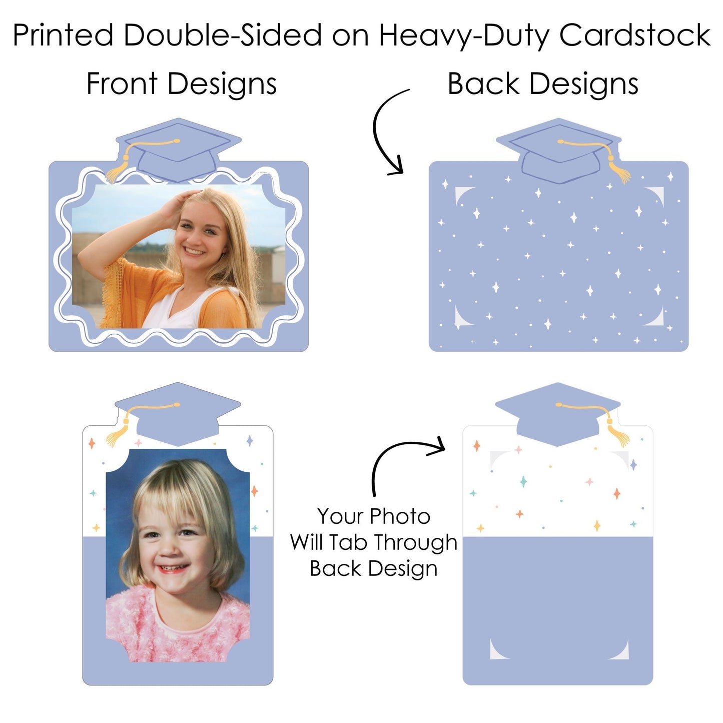 Pastel Grad Photo Table Toppers - 15 Pc