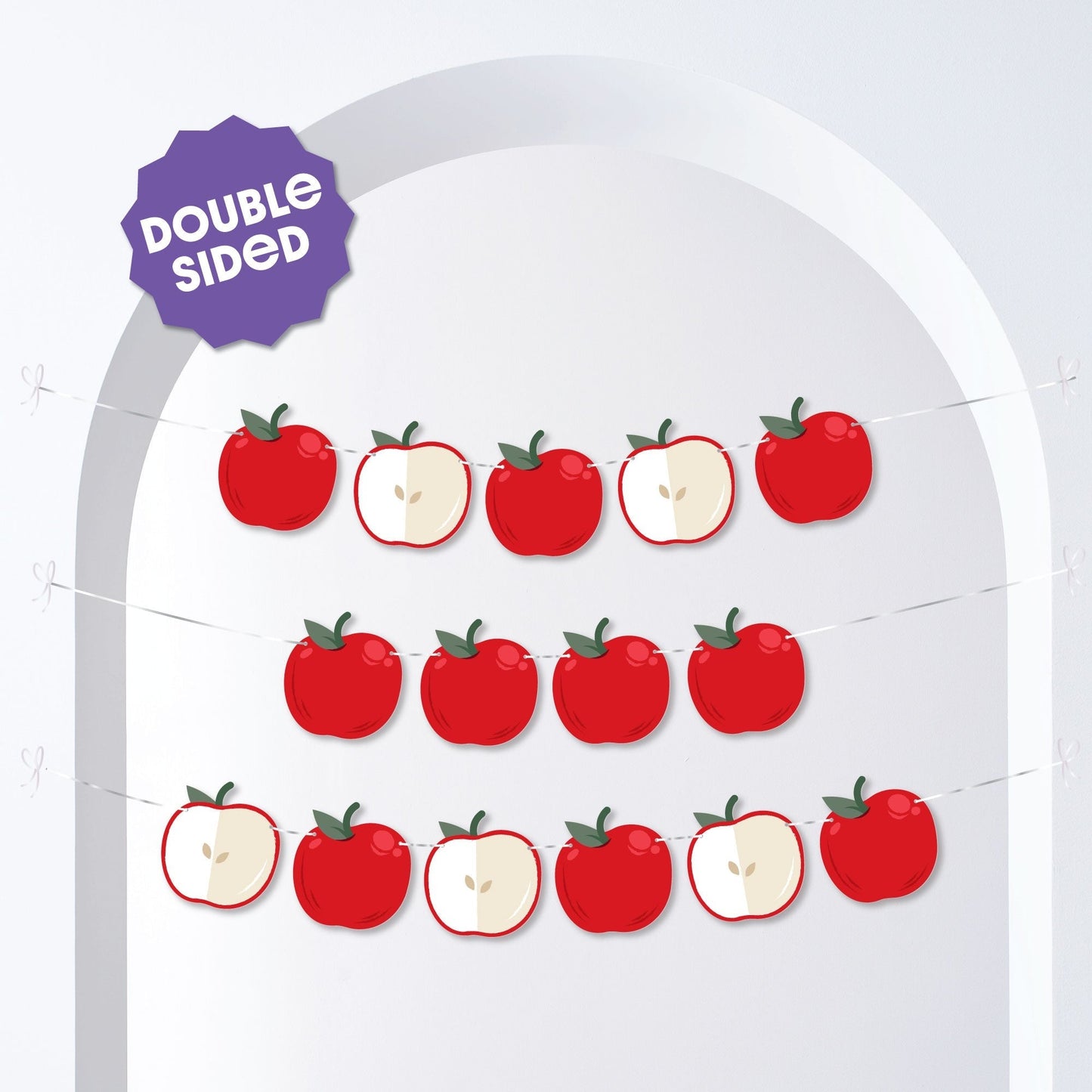 Apple Garland Banner - 15 Pc