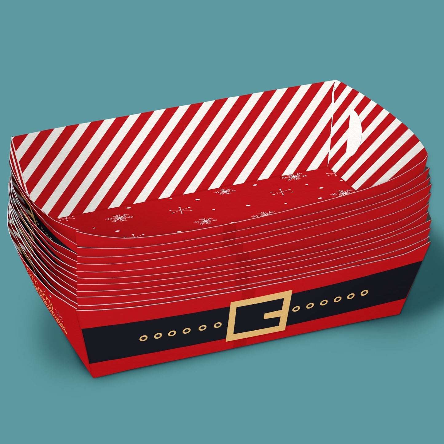 Jolly Santa Paper Food Trays - 12 Ct
