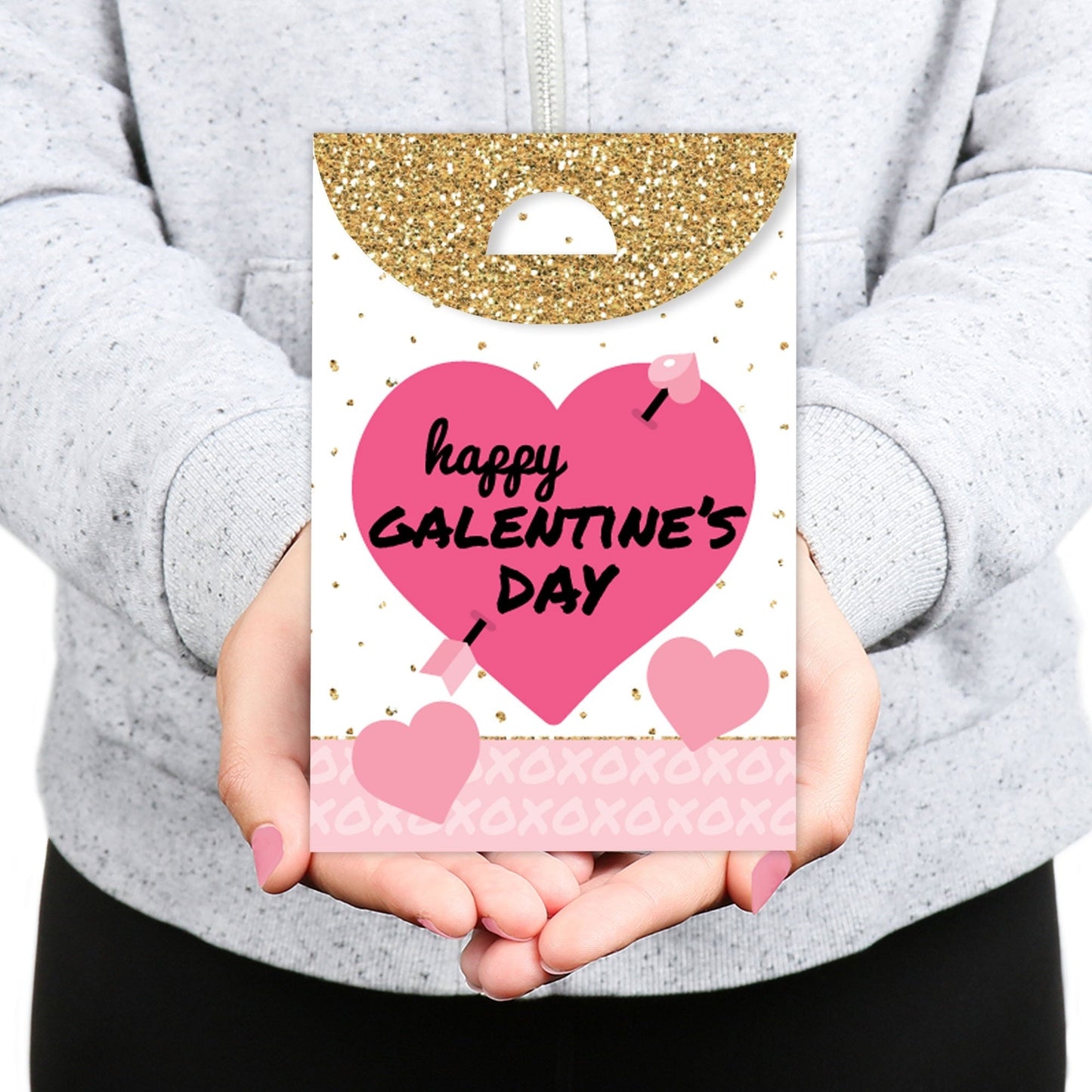 Be My Galentine - Galentine’s & Valentine’s Day Gift Favor Bags - Party Goodie Boxes - Set of 12