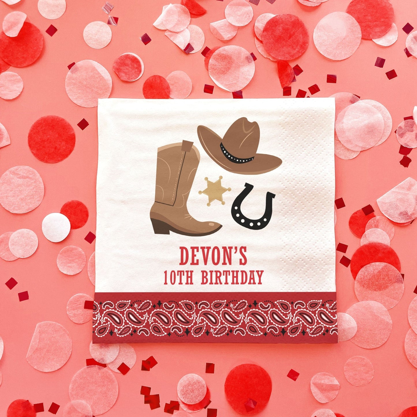 Custom Text Napkins - Western
