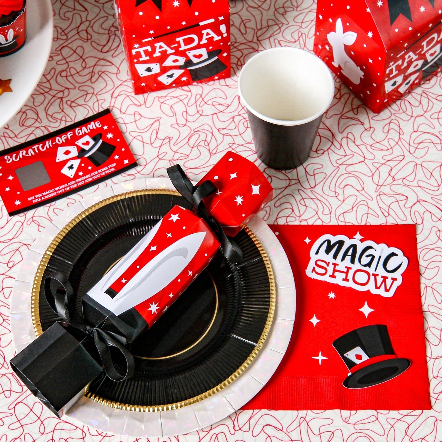 Ta-Da, Magic Show - No Snap Magical Birthday Party Table Favors - DIY Cracker Boxes - Set of 12