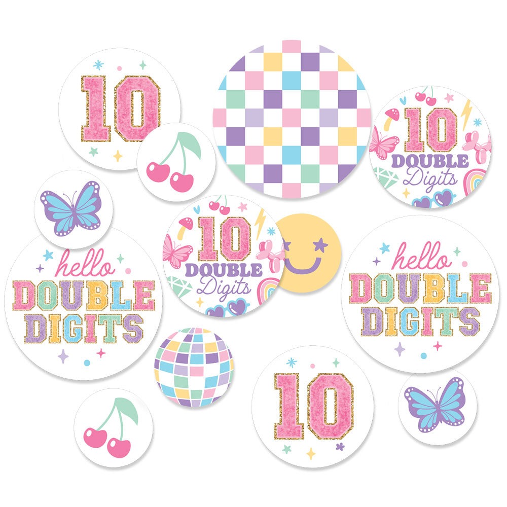 Preppy 10th Birthday Girl Large Confetti - 27 Ct