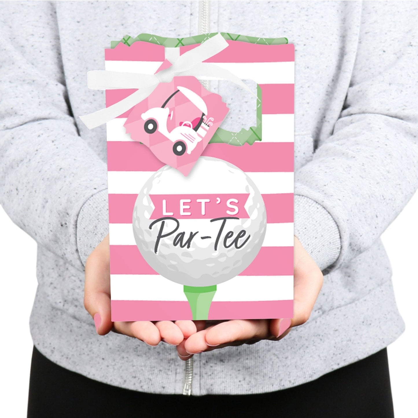 Golf Girl - Pink Birthday Party or Baby Shower Favor Boxes - Set of 12