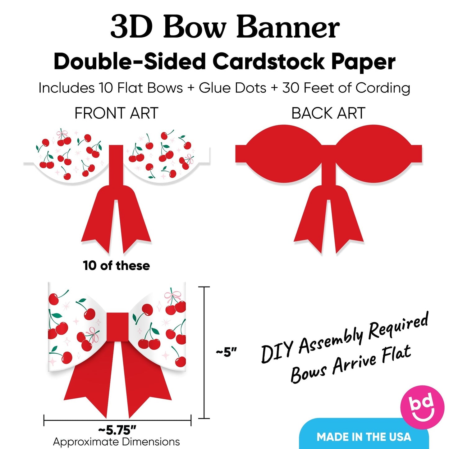 Cherry On Top - 3D Bow Banner