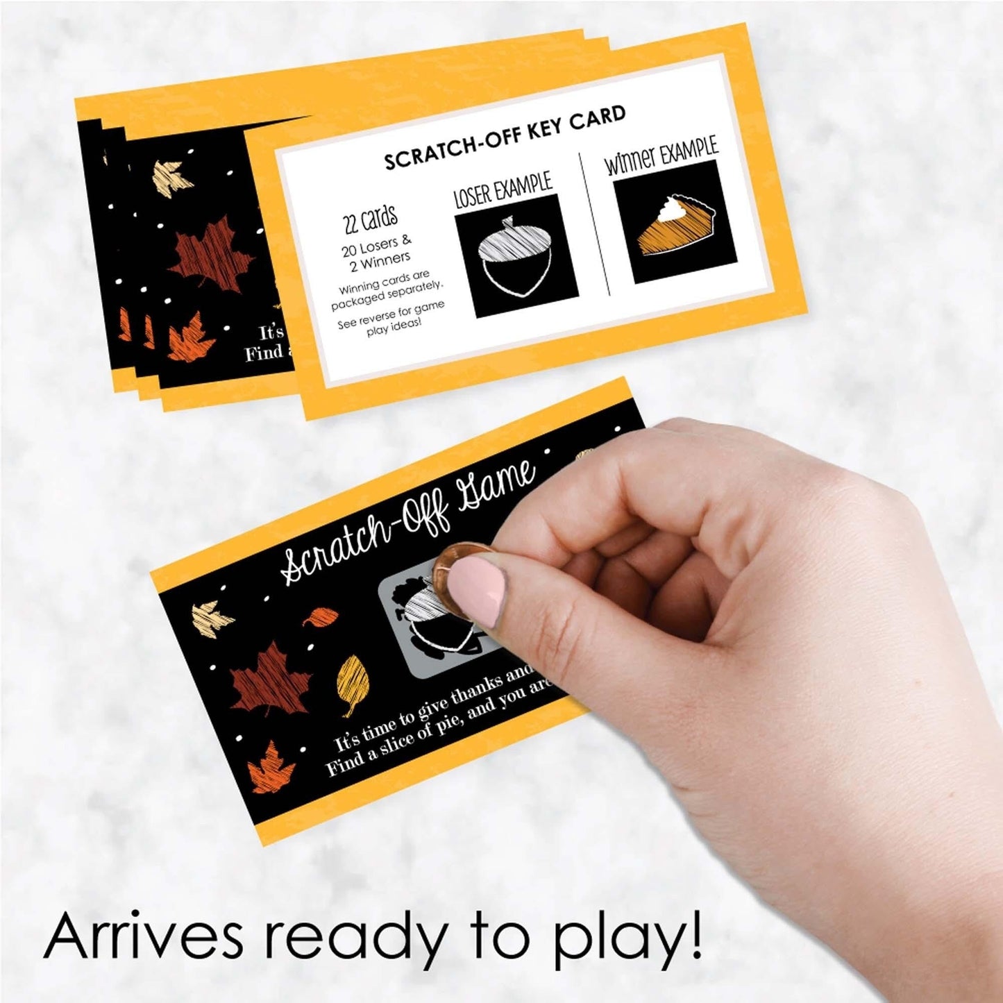 Give Thanks - Thanksgiving Party Game Scratch Off Cards - 22 Count