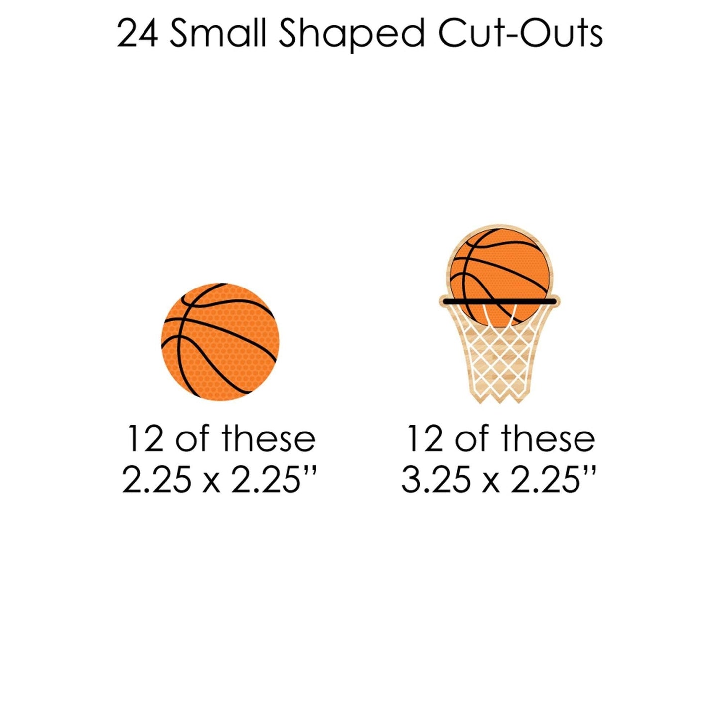 Nothin' But Net - Basketball - Baby Shower or Birthday Party DIY Decorations - Clothespin Garland Banner - 44 Pieces