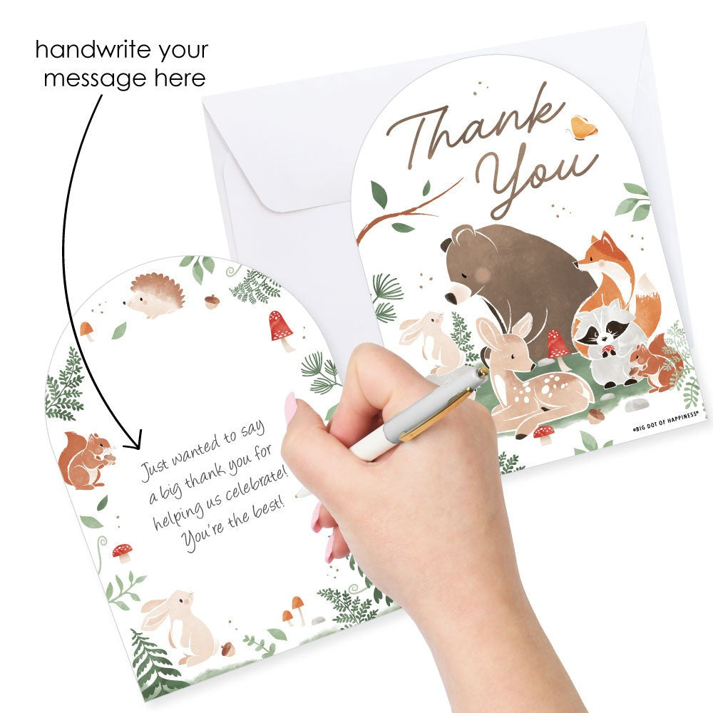 Woodland Animals Thank You Cards - 12 Ct