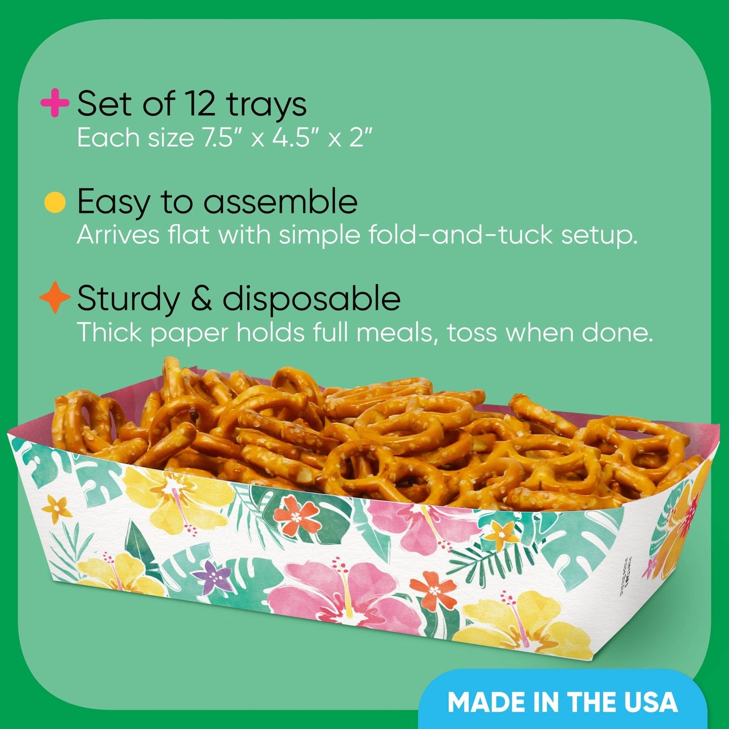 Hawaiian Luau Paper Food Trays
