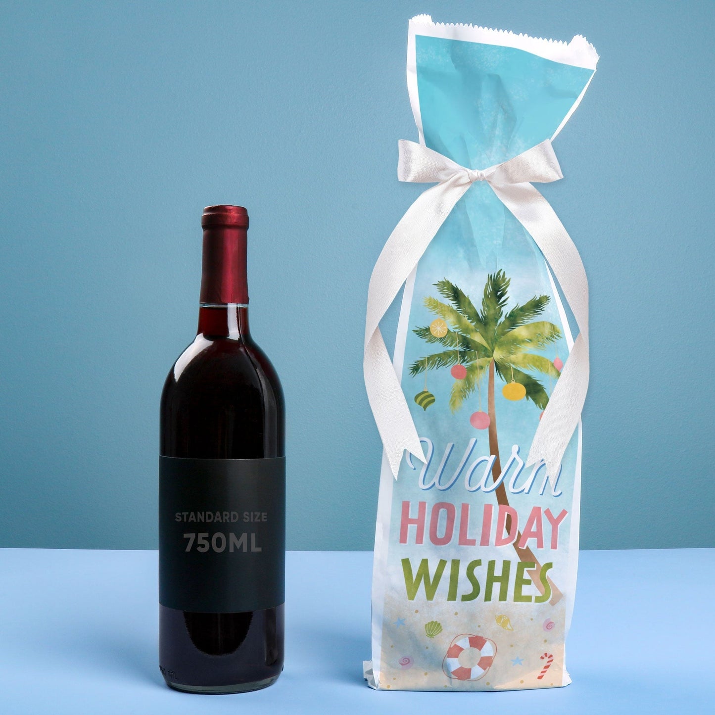 Wine Bags - Beach Christmas