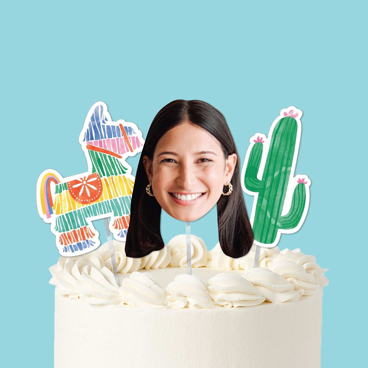 Custom Photo Fiesta Cake Topper - 3 Pc