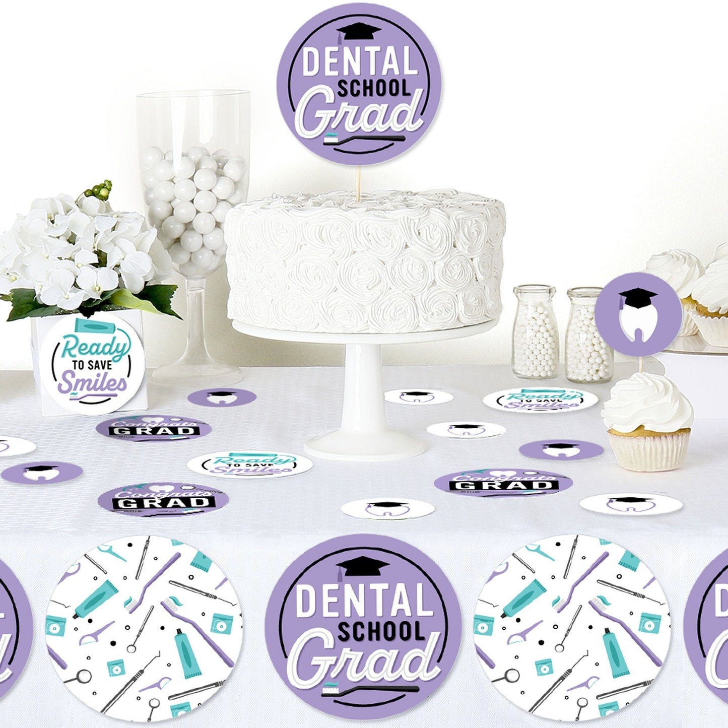 Dental School Grad - Dentistry and Hygienist Graduation Party Giant Circle Confetti - Party Decorations - Large Confetti 27 Count