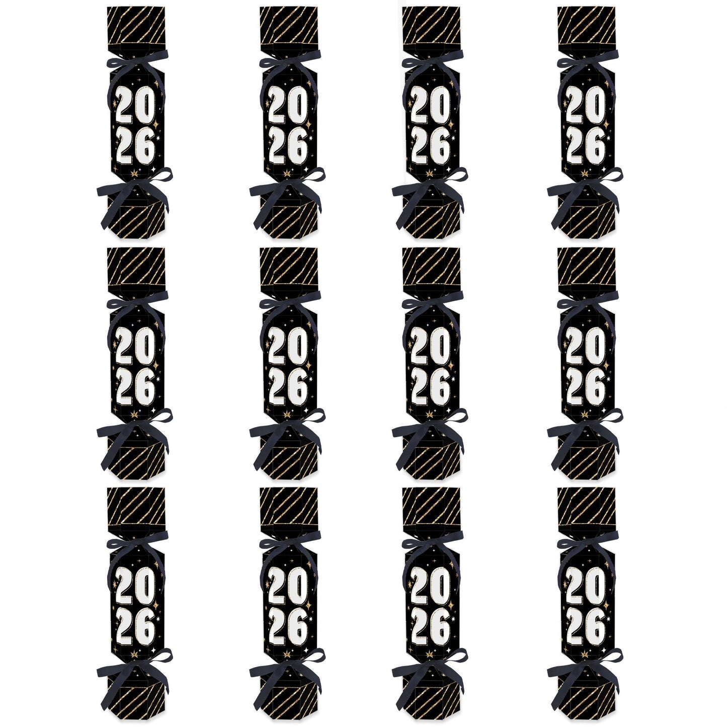 Hello New Year - No Snap 2026 NYE Party Table Favors - DIY Cracker Boxes - Set of 12