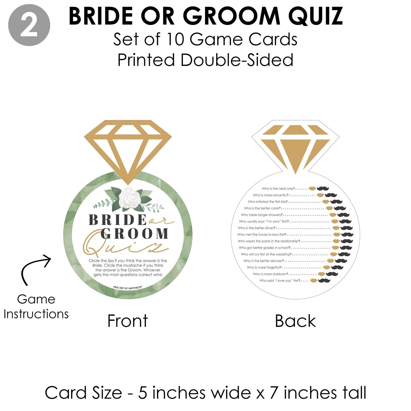 Boho Botanical Bride - 4 Greenery Bridal Shower Games - 10 Cards Each - Who Knows The Bride Best, Bride or Groom Quiz, What's in Your Purse and Love - Gamerific Bundle