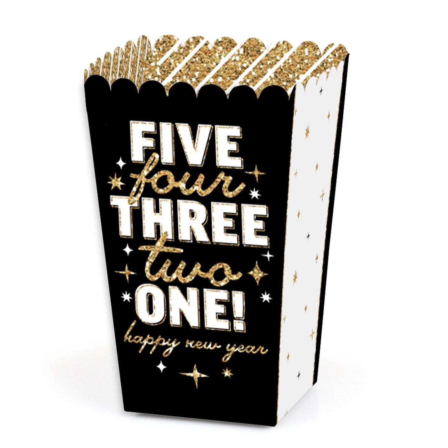 Hello New Year - NYE Party Favor Popcorn Treat Boxes - Set of 12