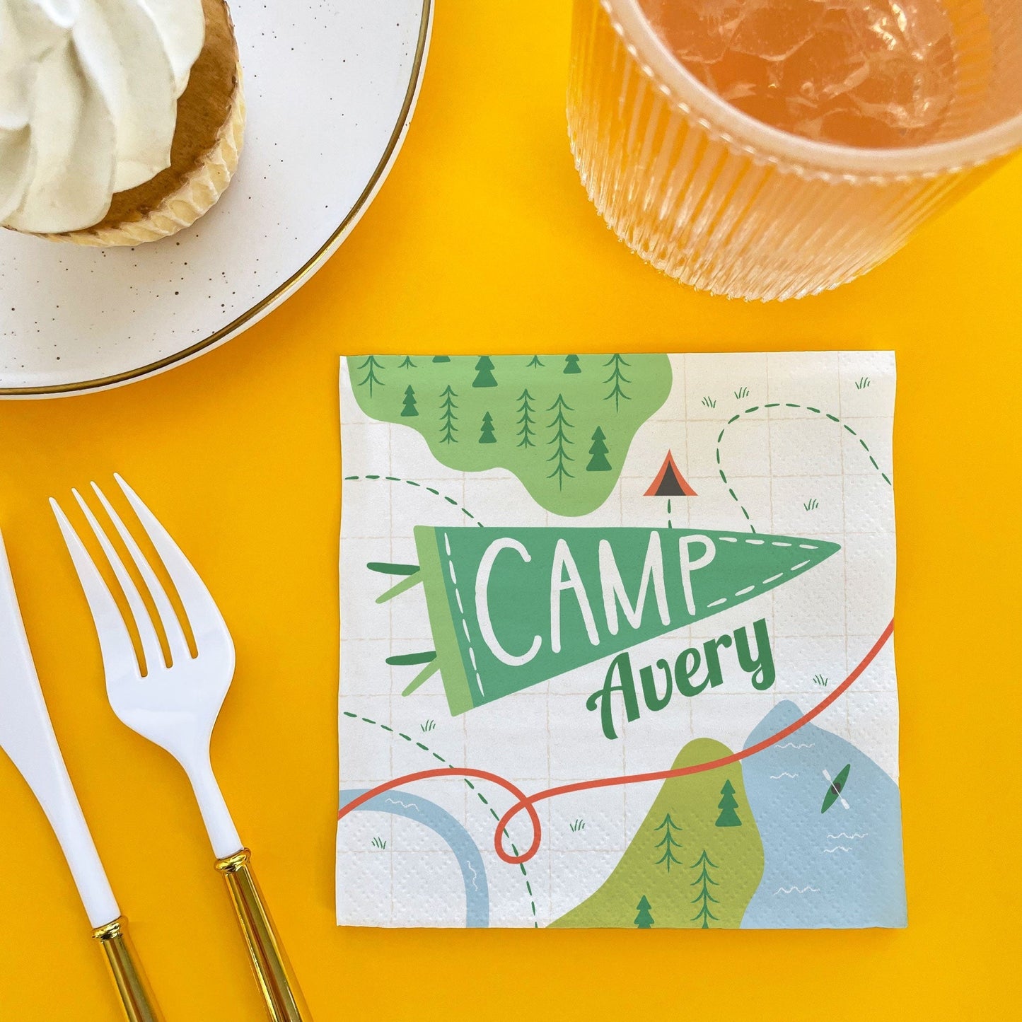 Custom Text Napkins - Camping