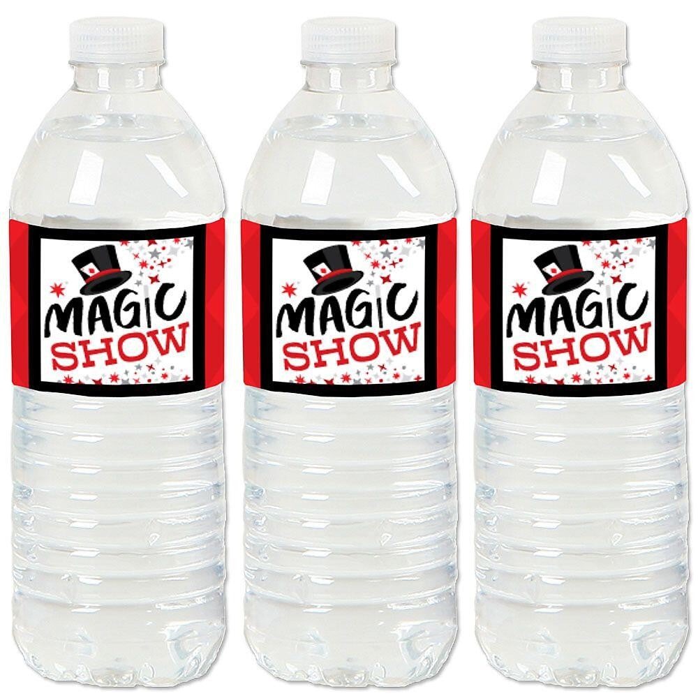 Ta-Da, Magic Show - Magical Birthday Party Water Bottle Sticker Labels - Set of 20