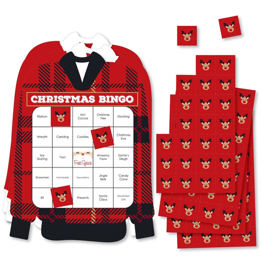Jolly Santa Claus - Bingo Cards and Markers - Christmas Party Shaped Bingo Game - Set of 18