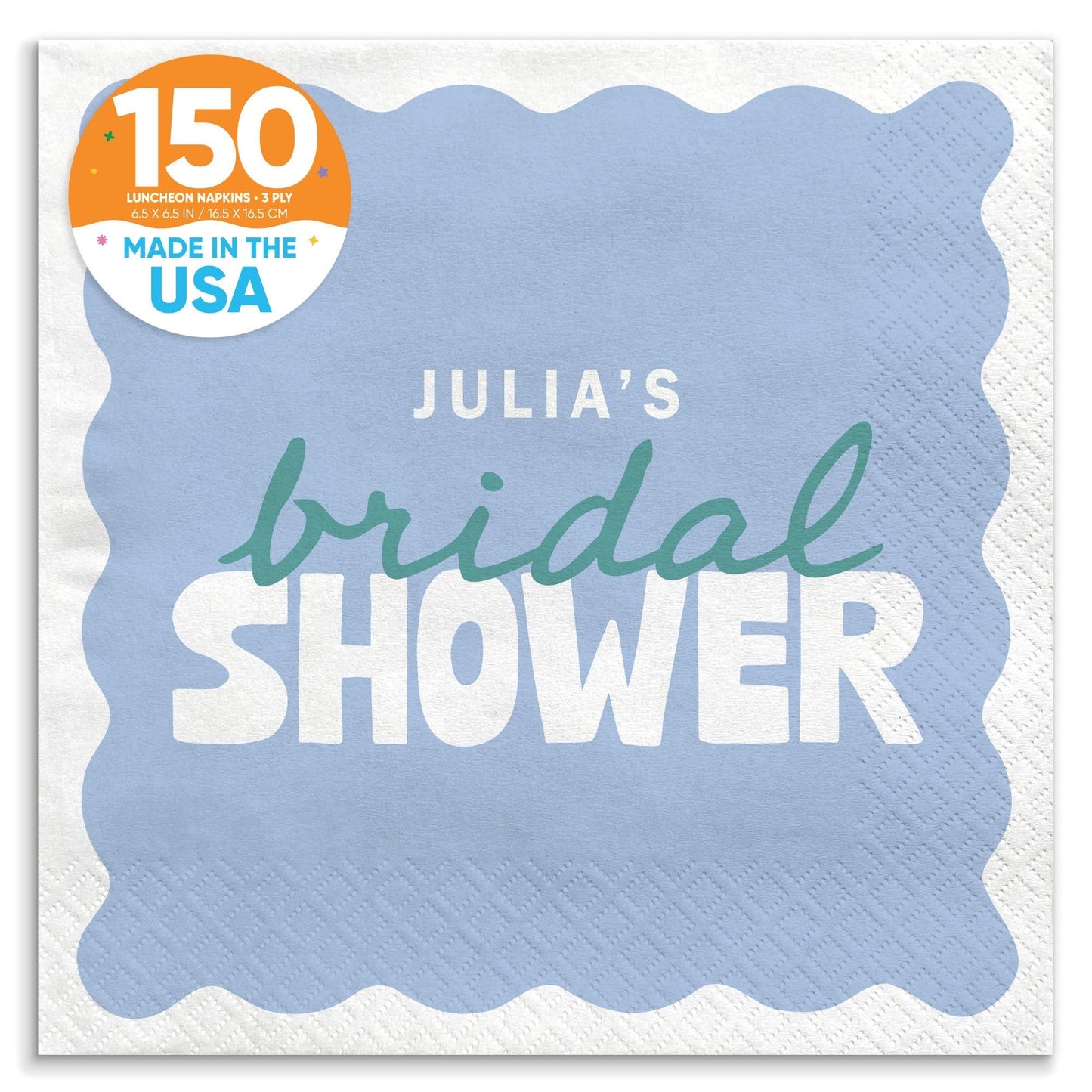 Custom Text Napkins - Wavy Bridal