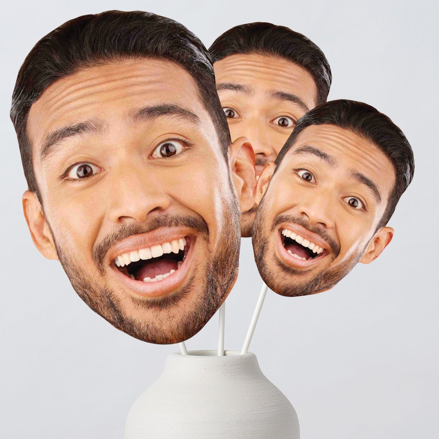Fun Face Cutout Centerpiece Sticks - Custom Photo Head Cut Out Table Toppers - Upload 1 Photo - Set of 15