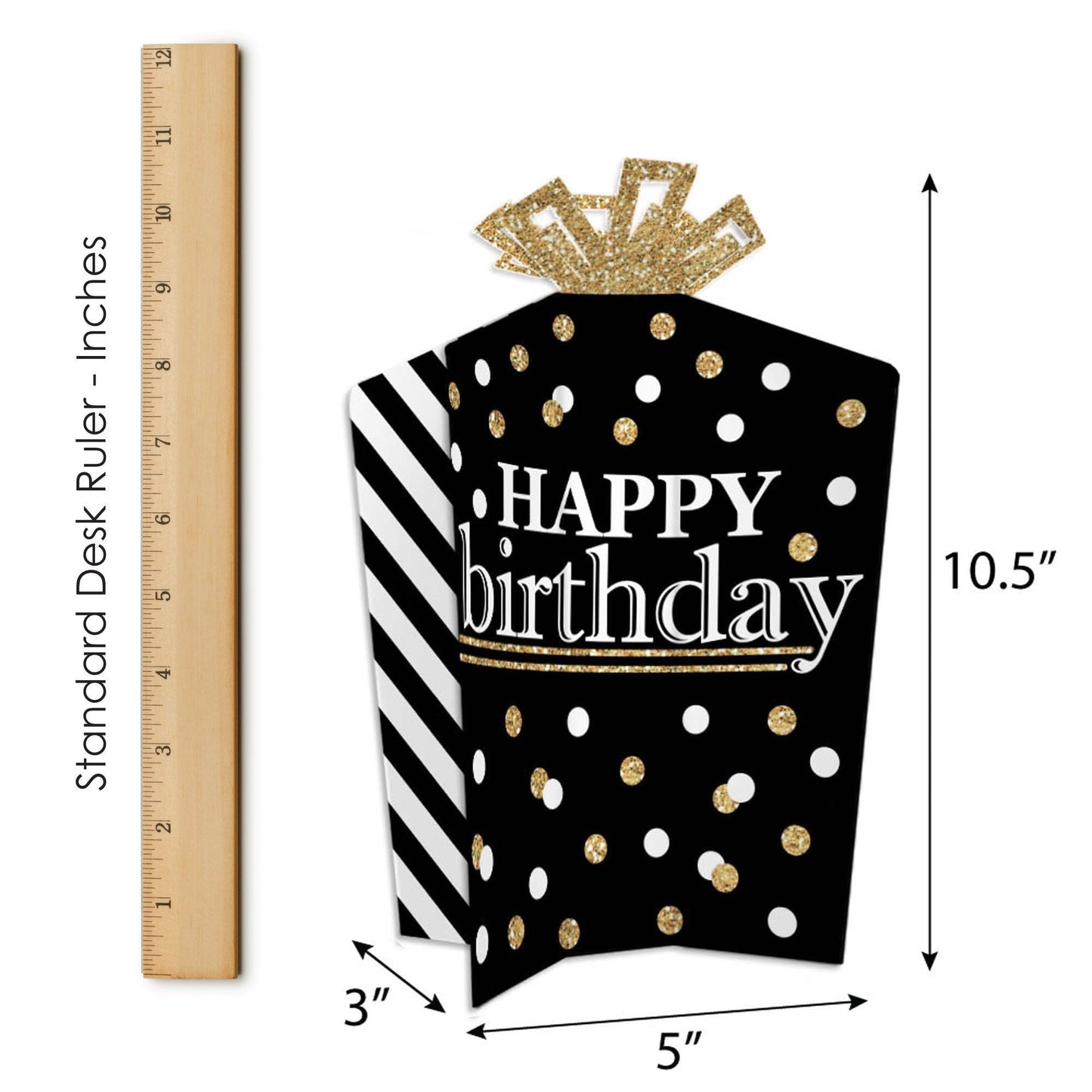Adult Happy Birthday - Gold - Birthday Party Decor and Confetti - Terrific Table Centerpiece Kit - Set of 30