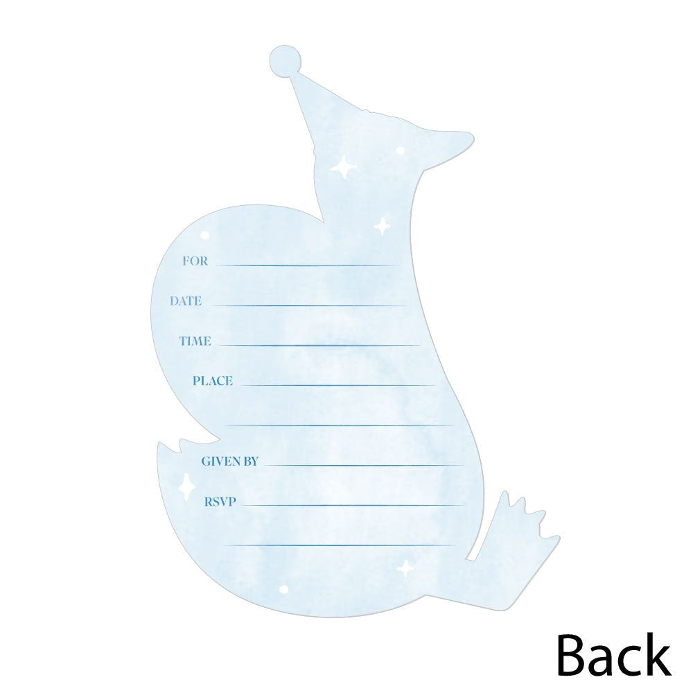 One Silly Goose Blue Shaped Fill-In Invitations - 12 Ct