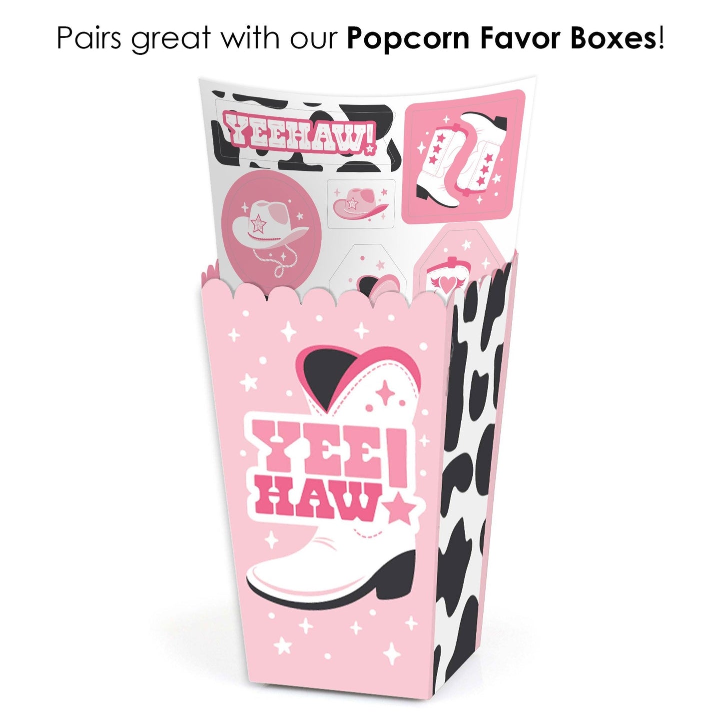 Rodeo Cowgirl - Pink Western Party Favor Sticker Set - 12 Sheets - 120 Stickers