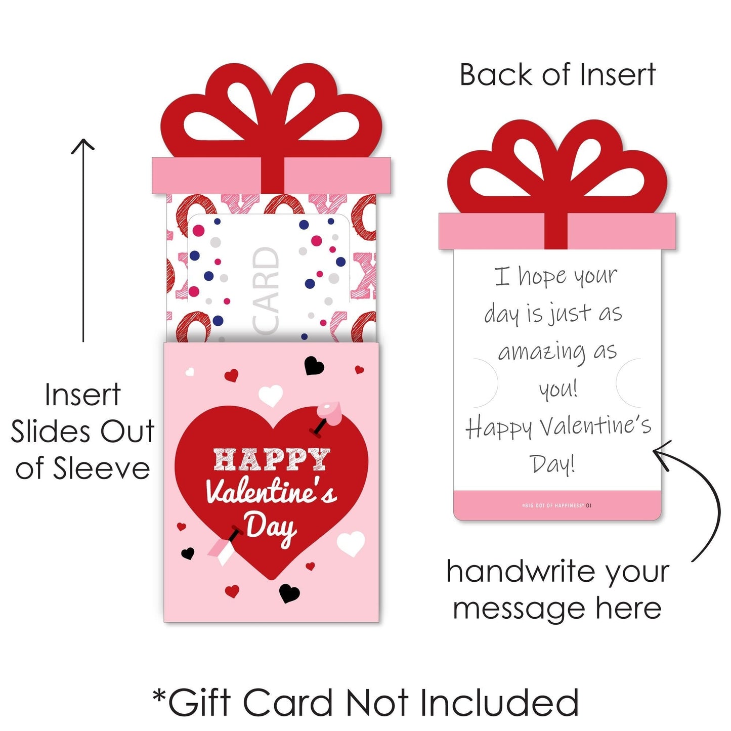 Conversation Hearts - Valentine's Day Party Money and Gift Card Sleeves - Nifty Gifty Card Holders - Set of 8
