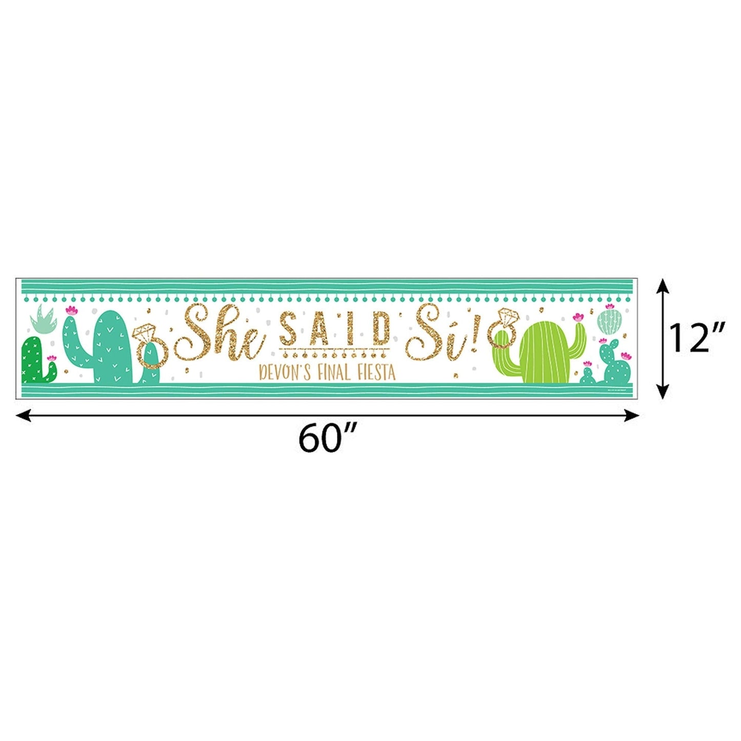 Final Fiesta - Personalized Last Fiesta Bachelorette Party Banner
