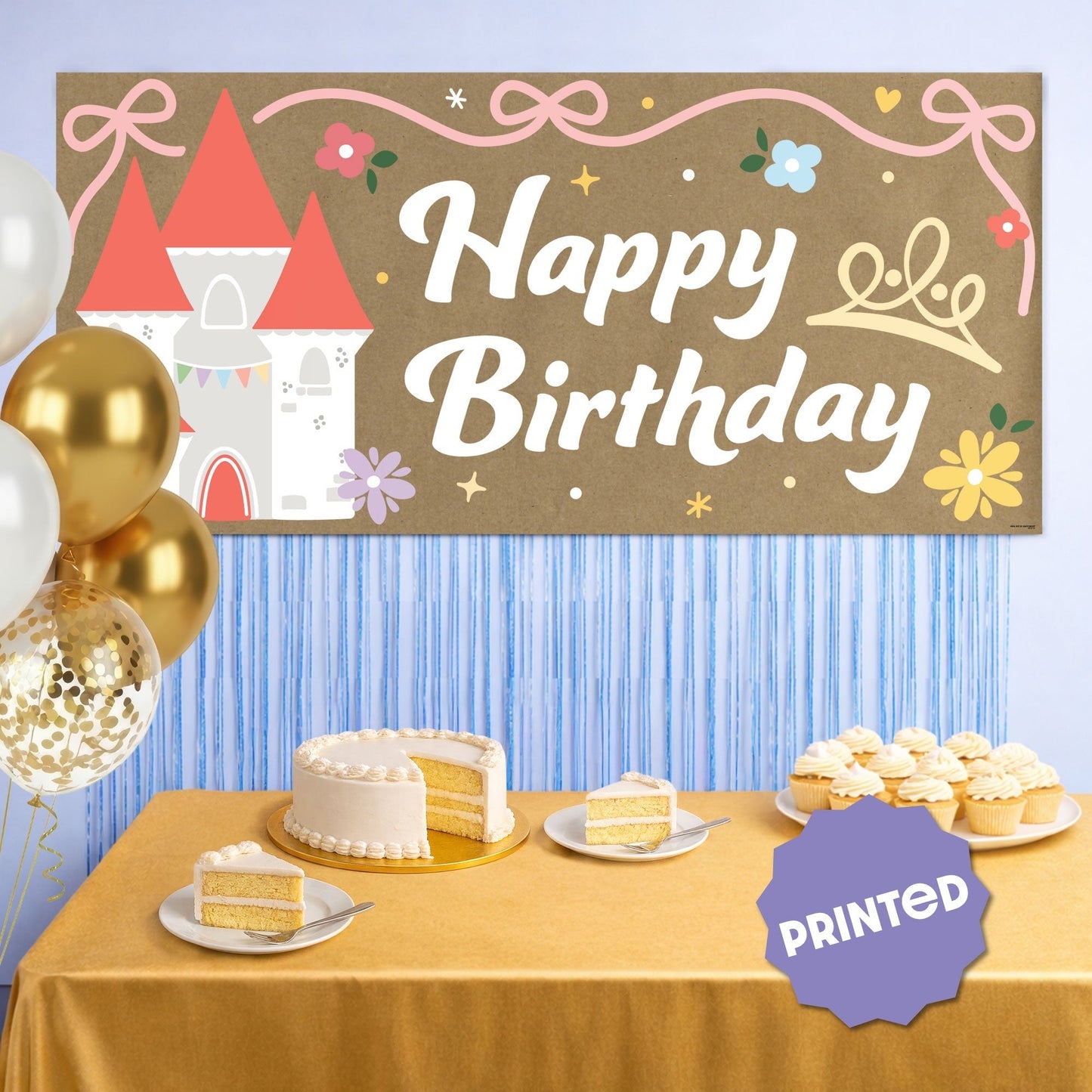Princess Birthday Kraft Banner