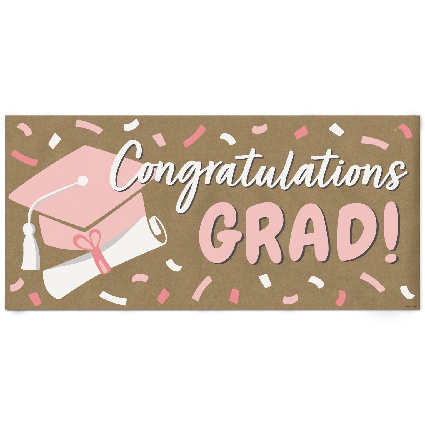 Rose Gold Grad Kraft Banner