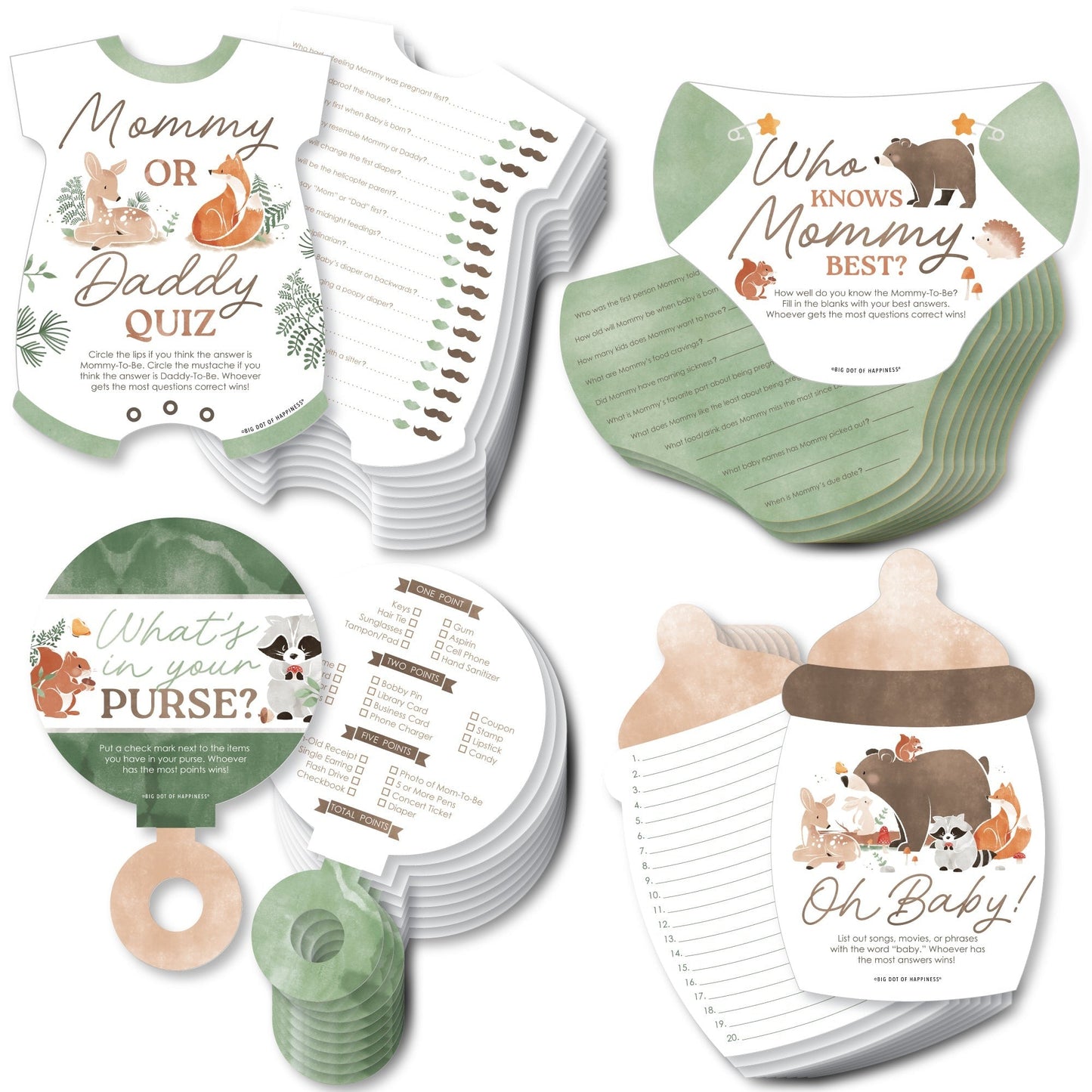 Woodland Animals Baby Shower Gamerific Bundle