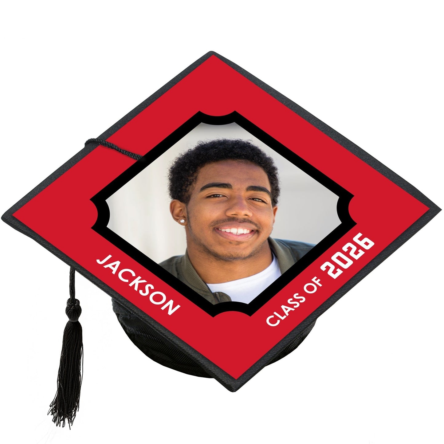 Custom Photo Red Grad Cap Cover