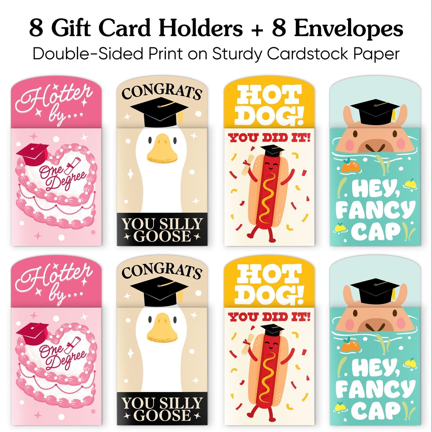 Assorted Funny Graduation Nifty Gifty Card Holders - 8 Ct