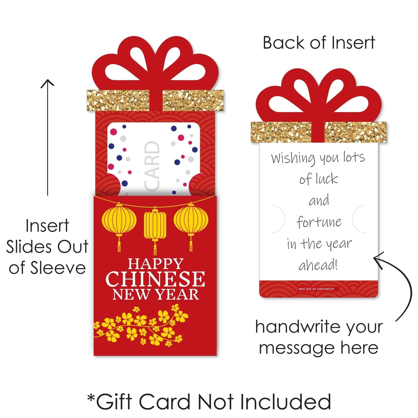 Chinese New Year - Lunar New Year Money and Gift Card Sleeves - Nifty Gifty Card Holders - Set of 8
